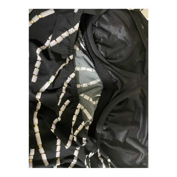 Miraclesuit womens tankini top black sheer striped adjustable straps size 14 - Picture 11 of 11